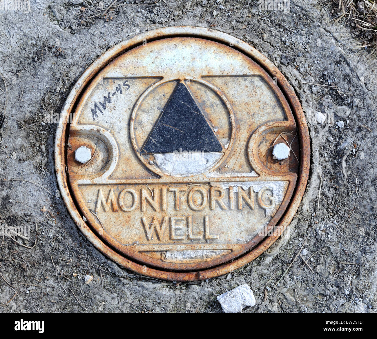 Environmental Monitoring Well at Contaminated Site Stock Photo