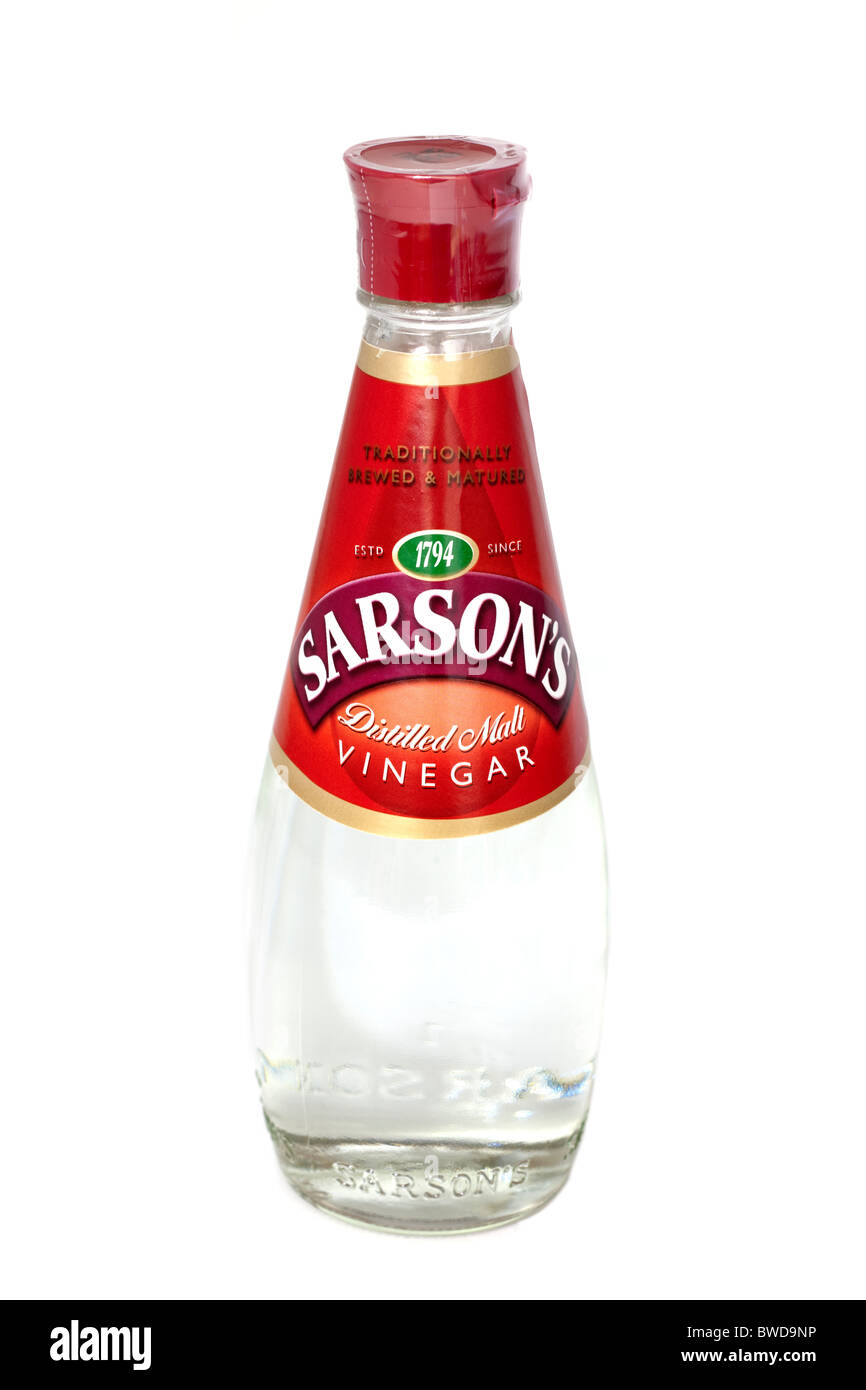 Bottle of Sarson distilled malt vinegar Stock Photo