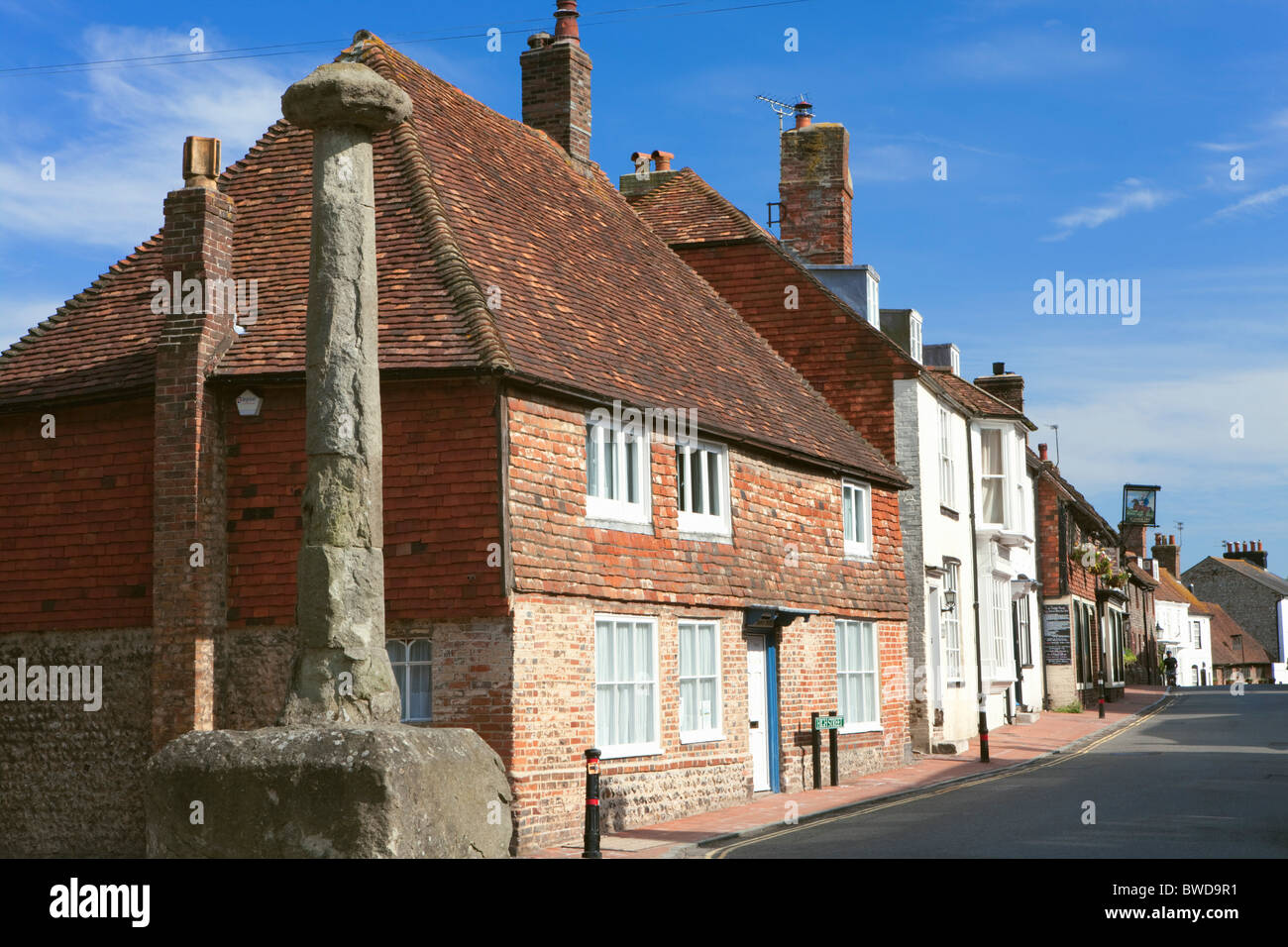 High Street; Alfriston; East Sussex; England, Great Britain Stock Photo