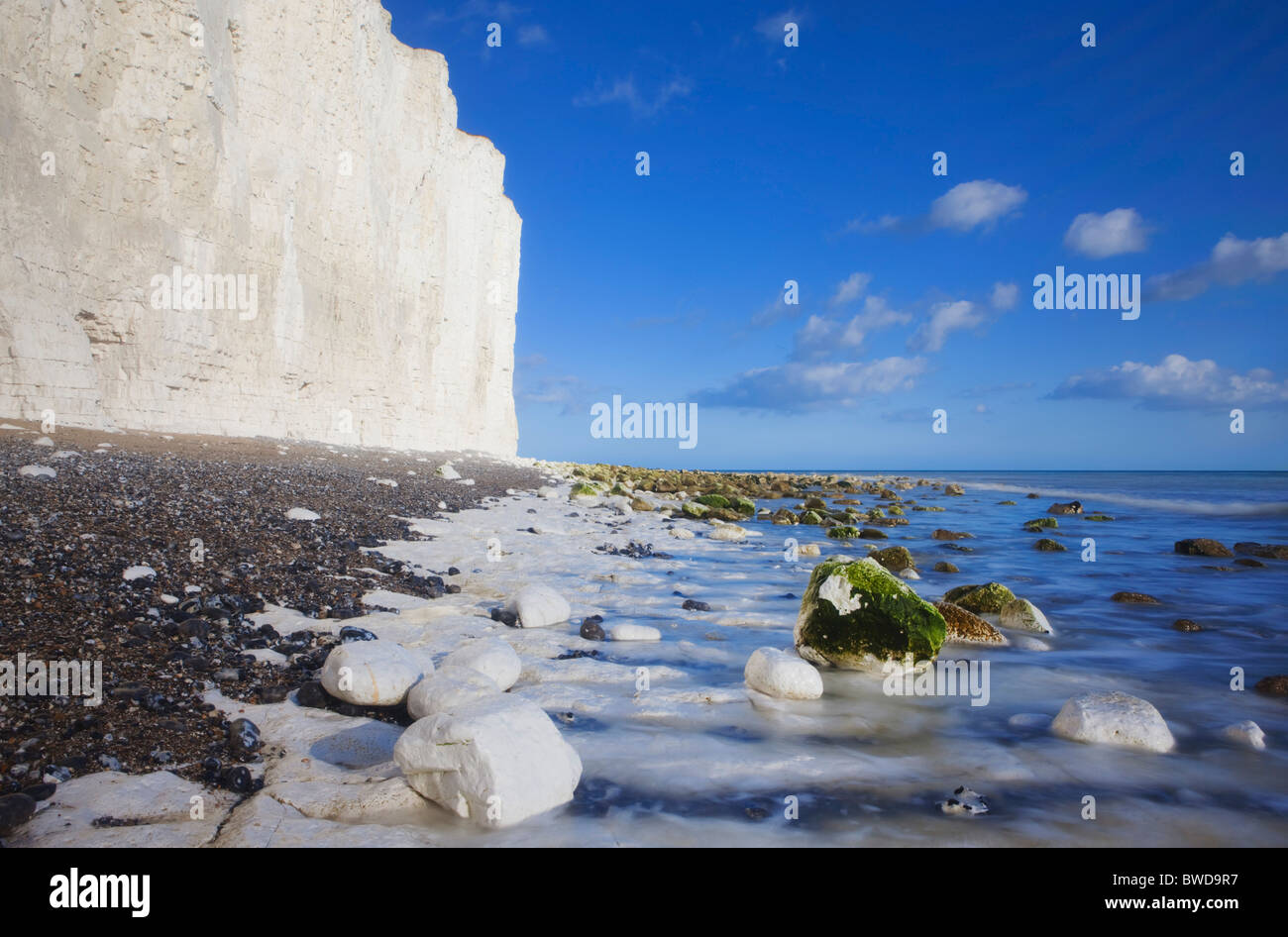 White Cliffs from Birling Gap; East Sussex; England; Great Britain Stock Photo