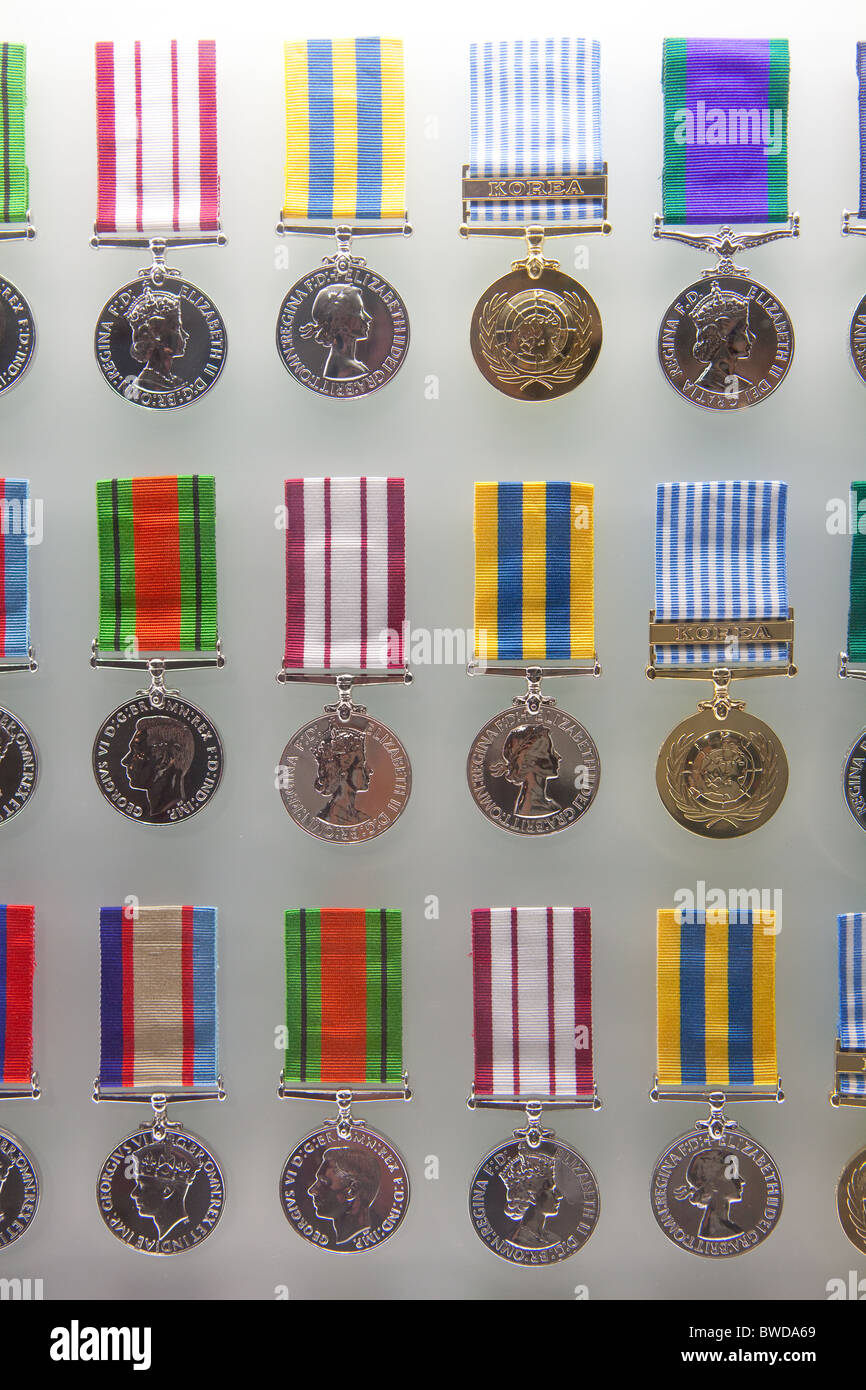 cabinet of world war II medals Stock Photo
