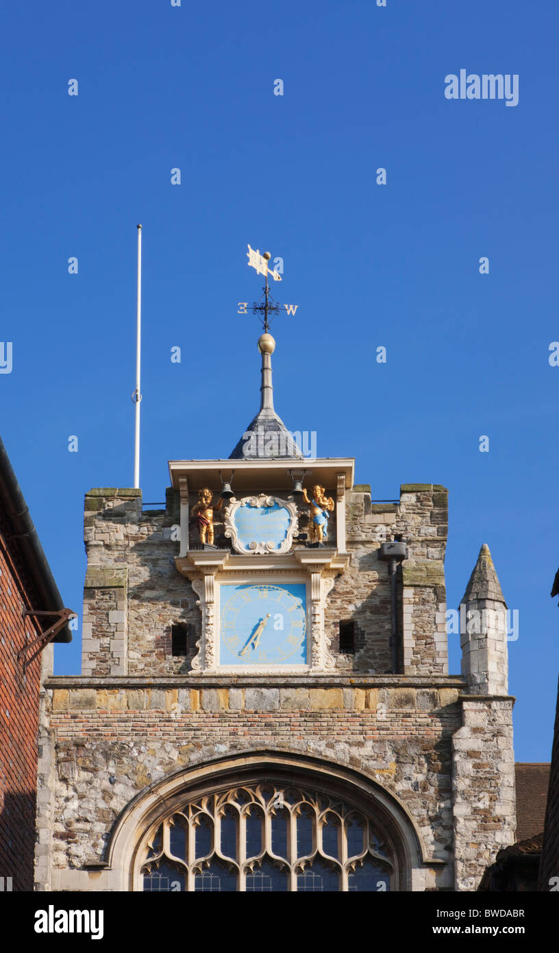 Church tower and clock; Rye; East Sussex; England, Great Britain Stock Photo