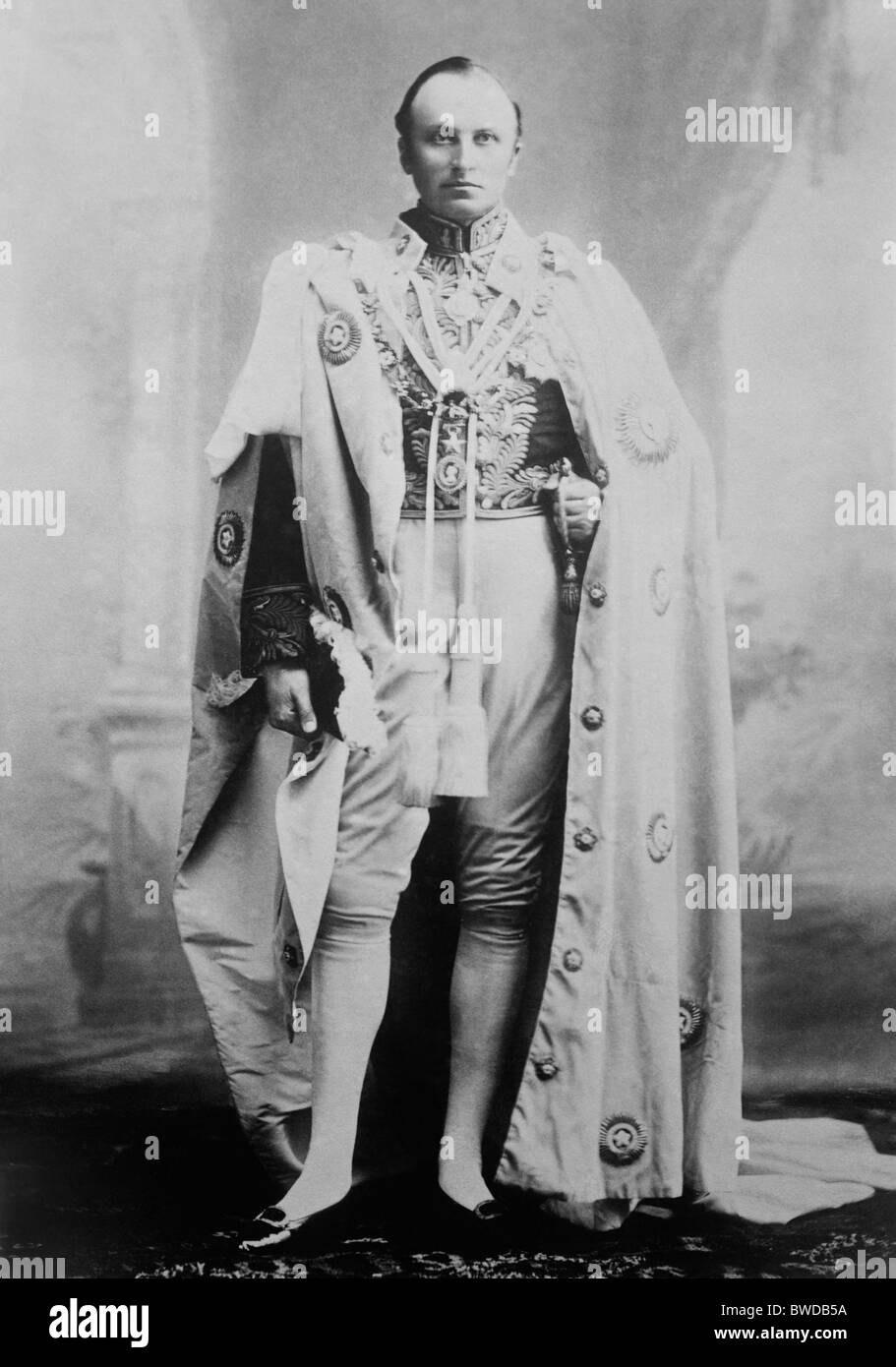 Vintage portrait photo c1900 of Lord Curzon (George Curzon, 1st Marquess Curzon of Kedleston) as Viceroy of India (1899 - 1905). Stock Photo