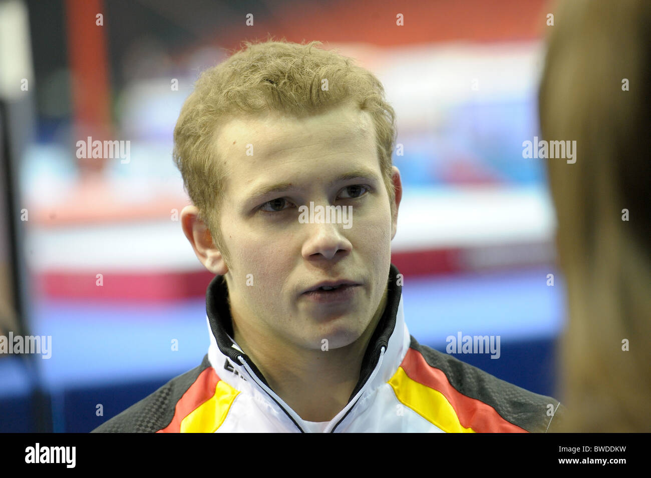 European Gymnastic Championships 2010.Birmingham NIA. Mens Podium Training. Photos by Alan