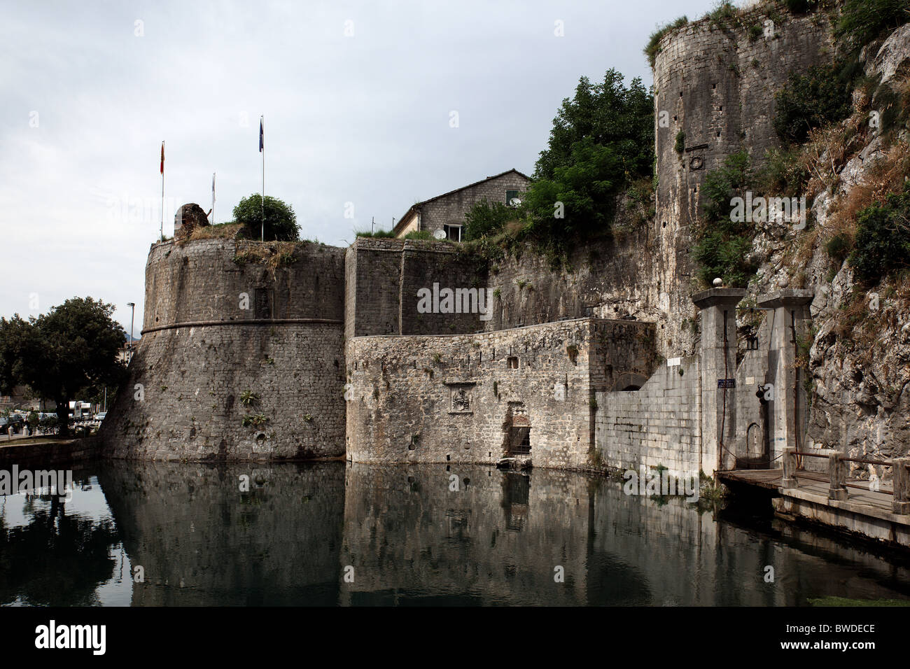 Town Wall, Old City of Kotor, Montenegro. Stock Photo