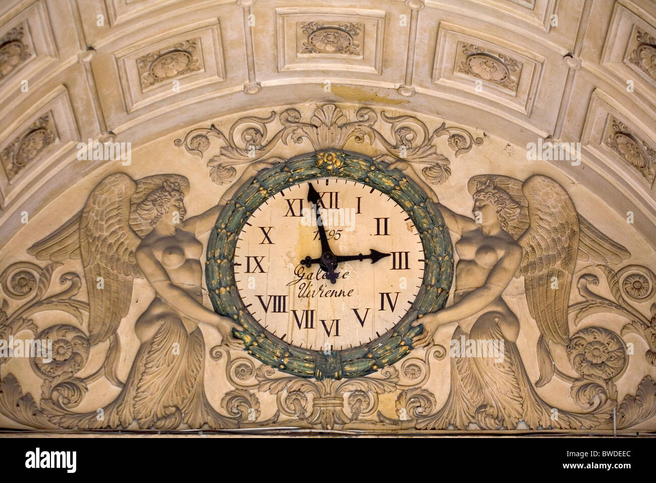 clock in galerie vivienne Stock Photo