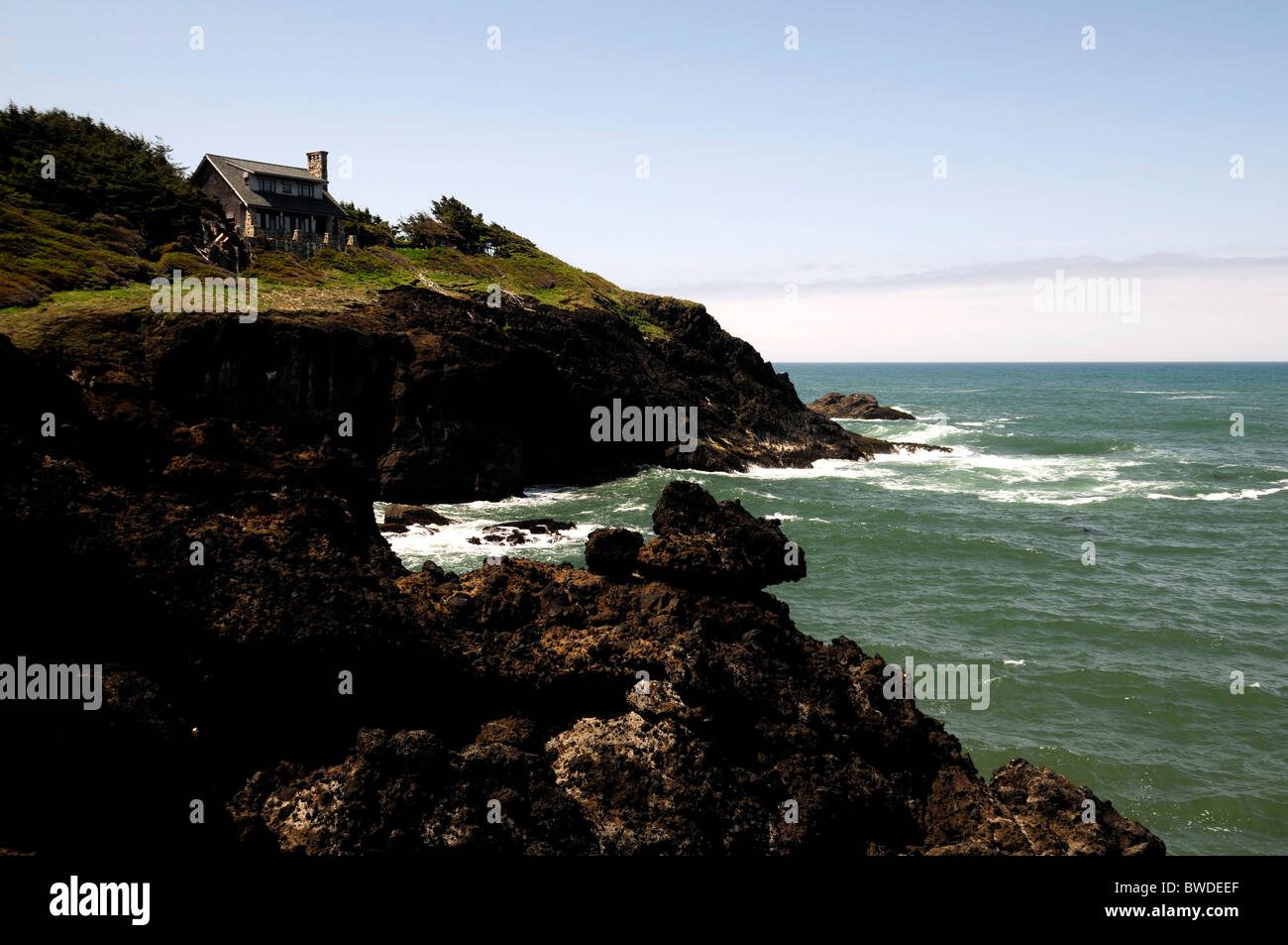 house overlooking Rocky Creek coastline coast coastal scene Otter Crest
