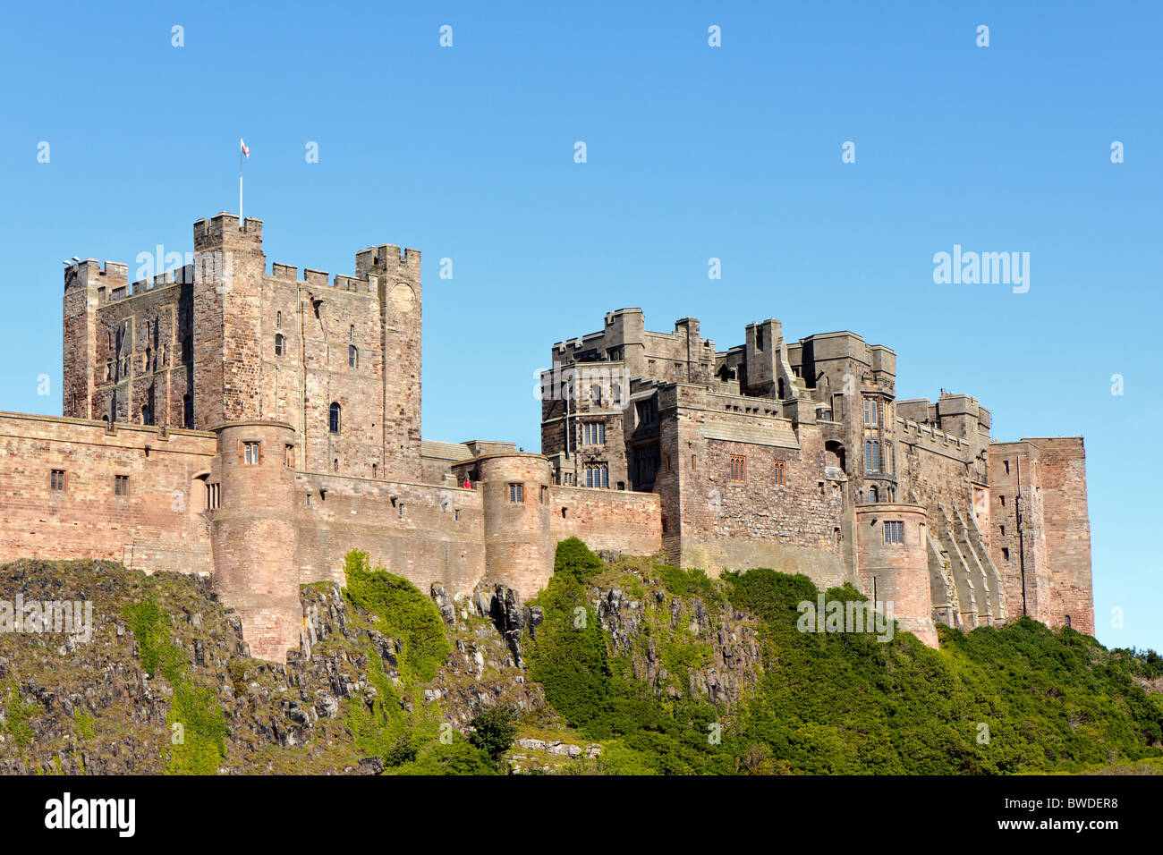 Vew of Bamburgh Castle Stock Photo