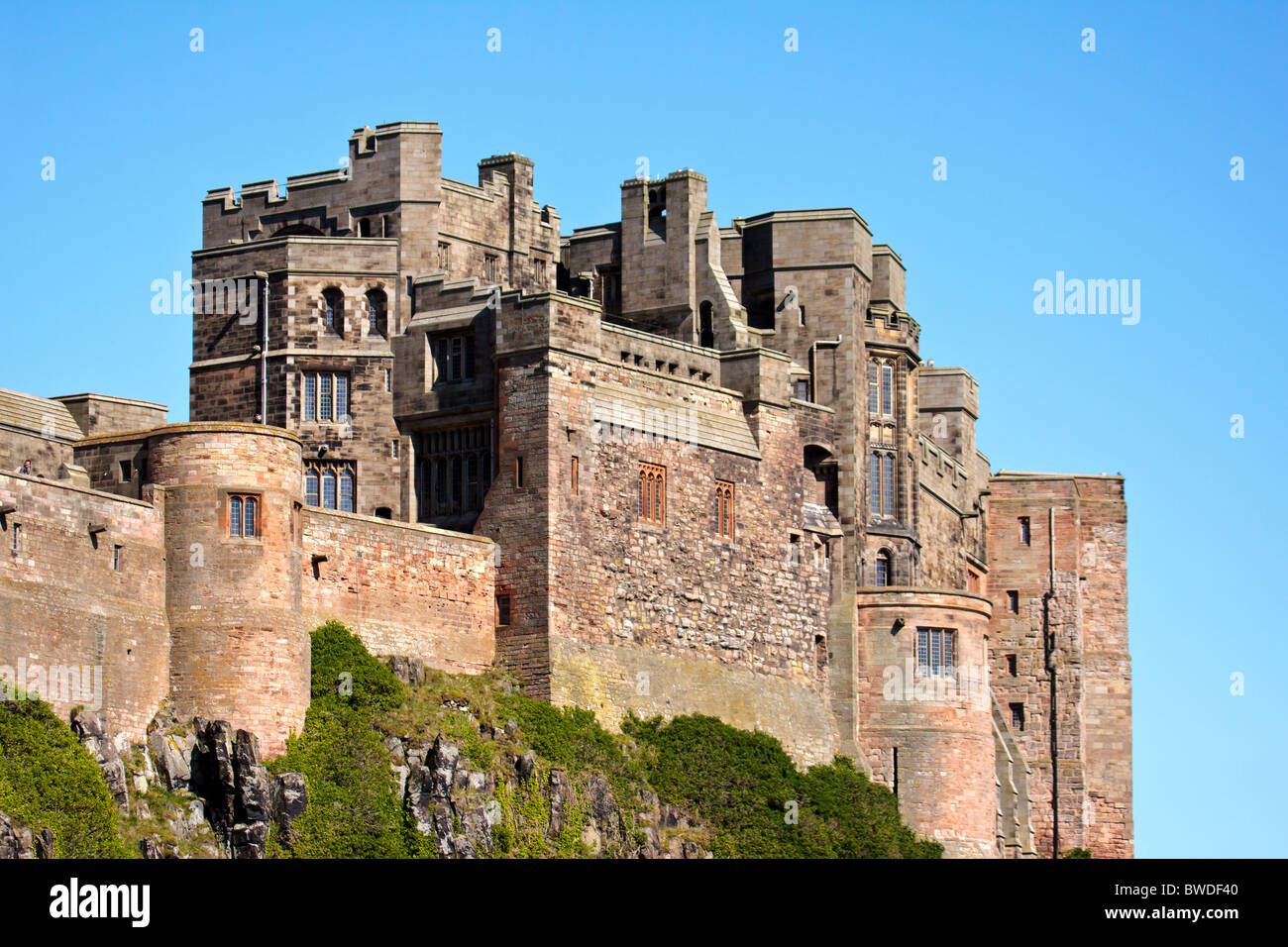 Vew of Bamburgh Castle Stock Photo