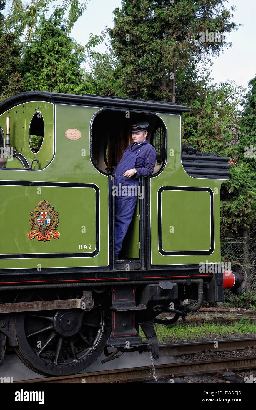 steam train driver loughborough england uk Stock Photo Alamy