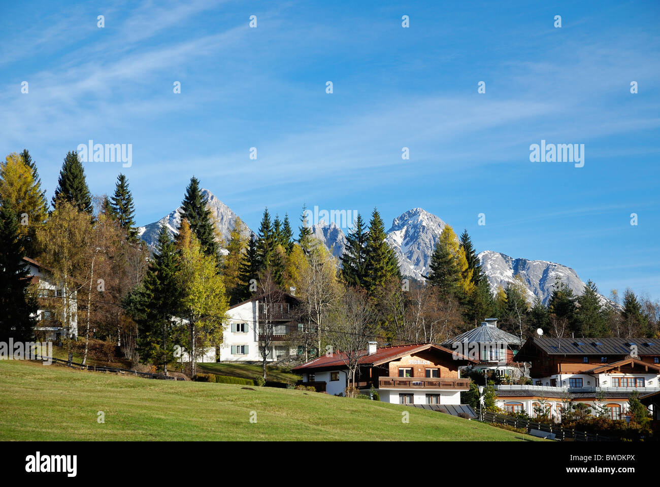 villas hotels seefeld Tirol Austria Stock Photo