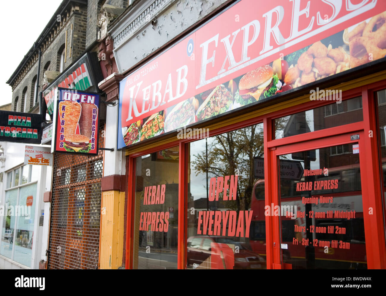 Kebab Express on Lavender Hill - Battersea - London UK Stock Photo - Alamy