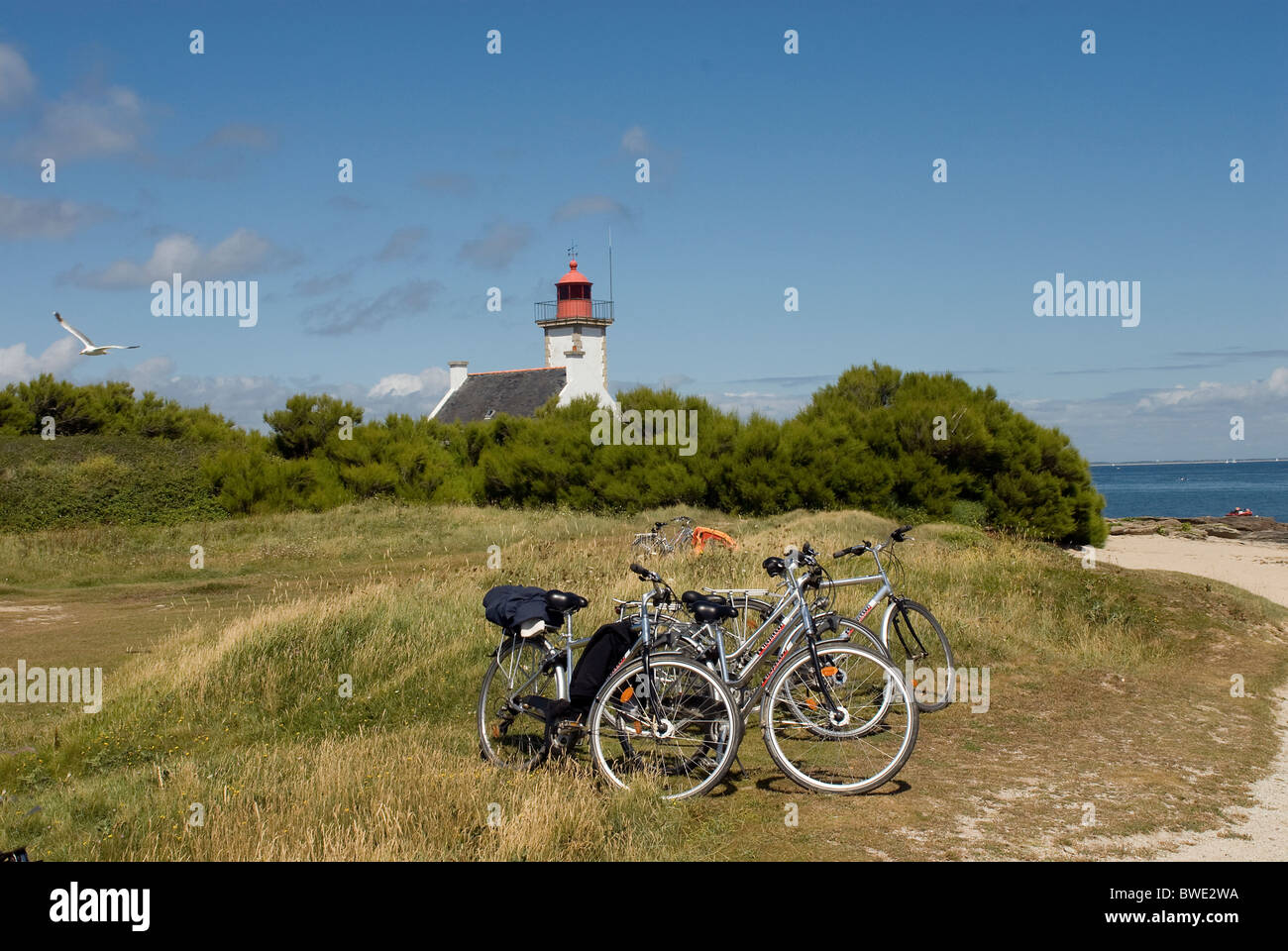 French ile de Groix  lighthouse Stock Photo