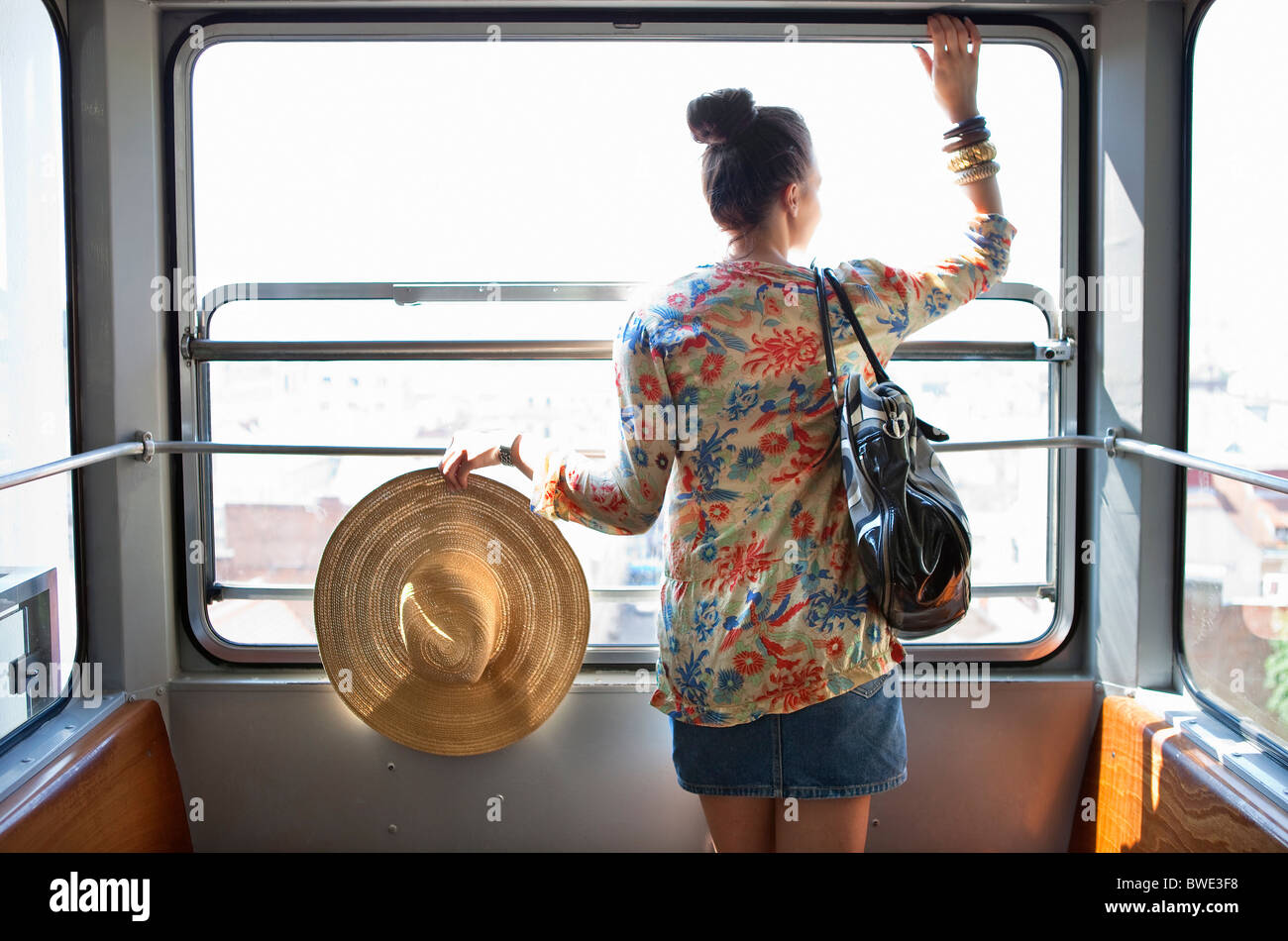 Woman from train window hi-res stock photography and images - Alamy