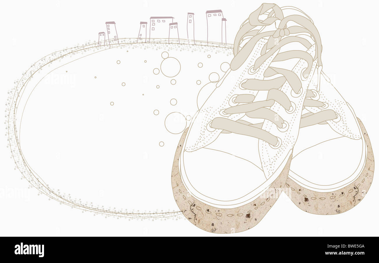illustration of a pair of sneakers Stock Photo