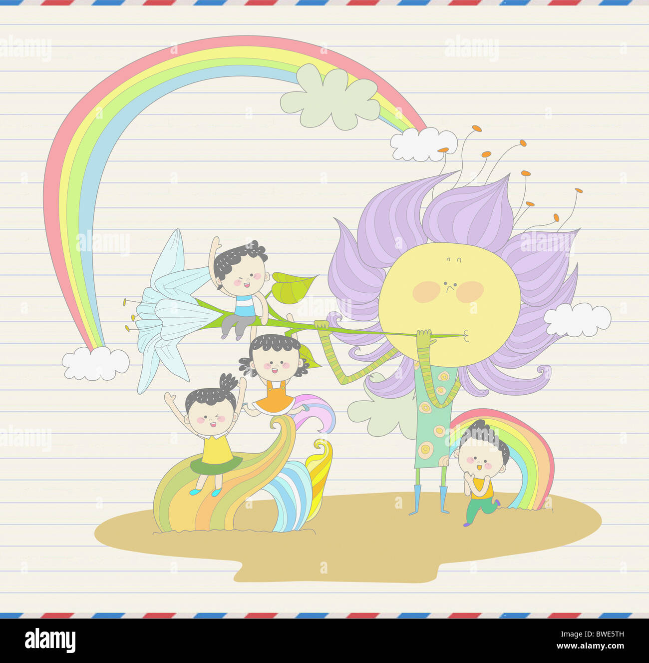 illustration of fantasy and kids Stock Photo