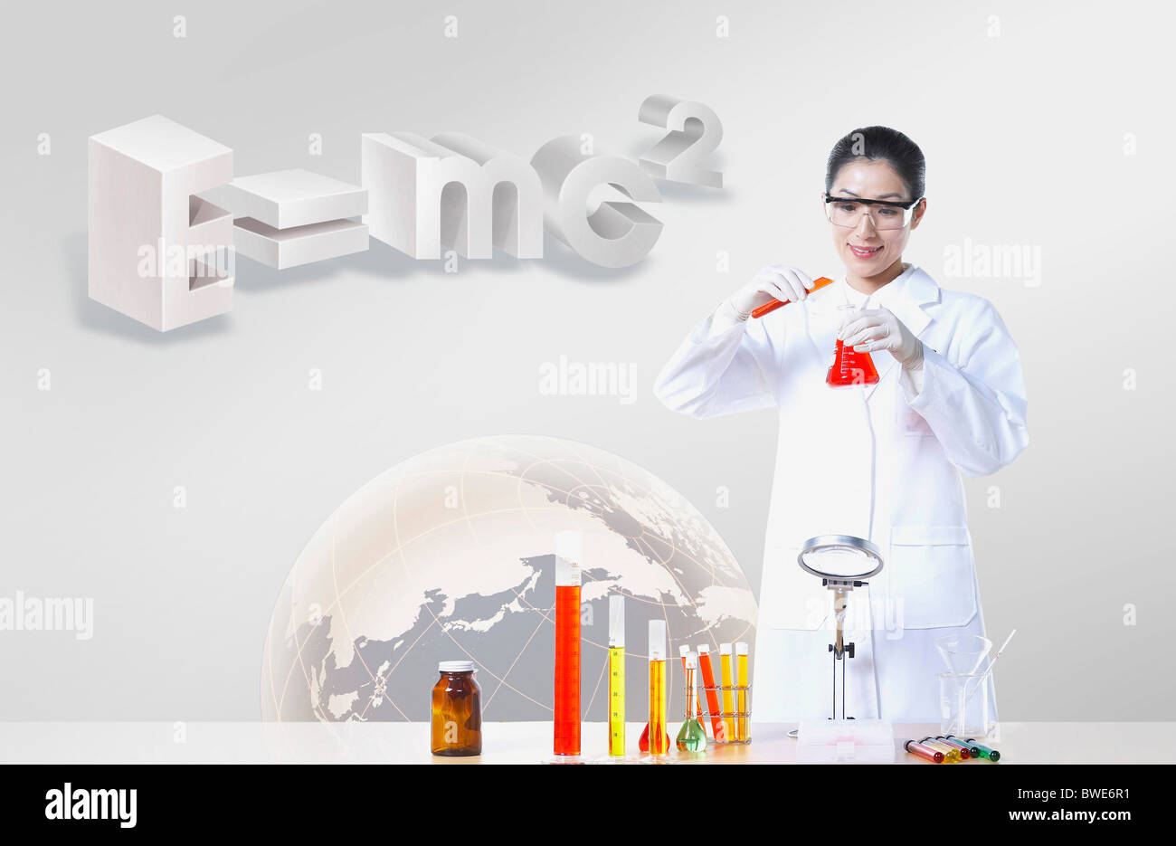 scientist had experiment Stock Photo