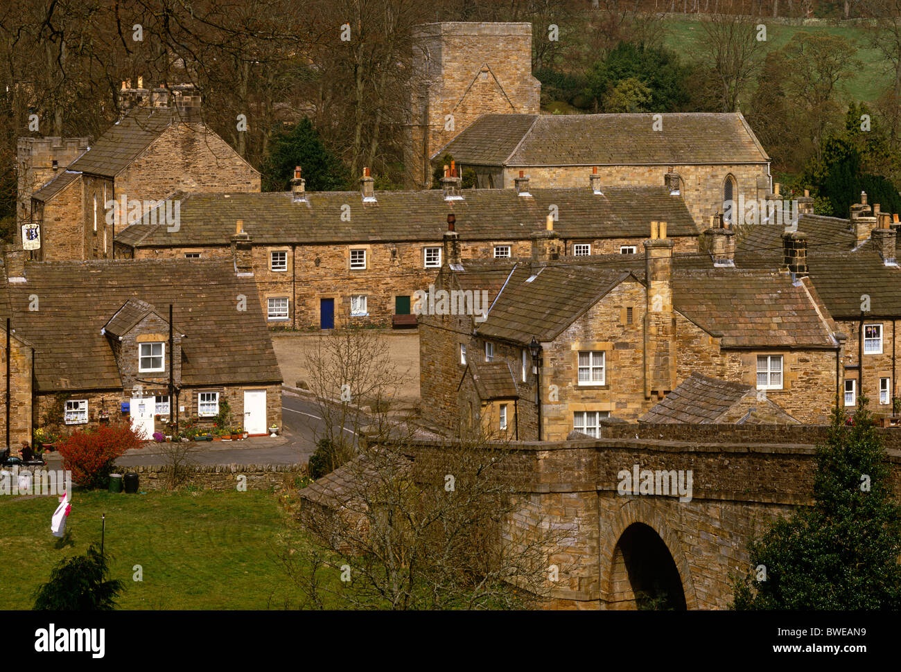 A view of Blanchland Village in Autumn, Northumberland Stock Photo