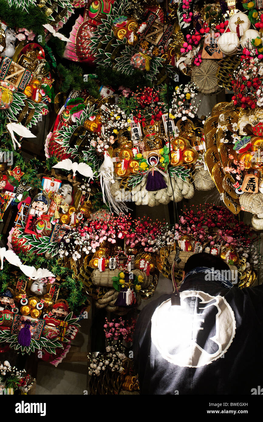 Tori no ichi fair at Ootori shrine at Asakusa. Stock Photo