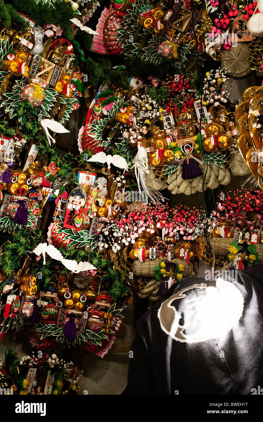 Tori no ichi fair at Ootori shrine at Asakusa. Stock Photo