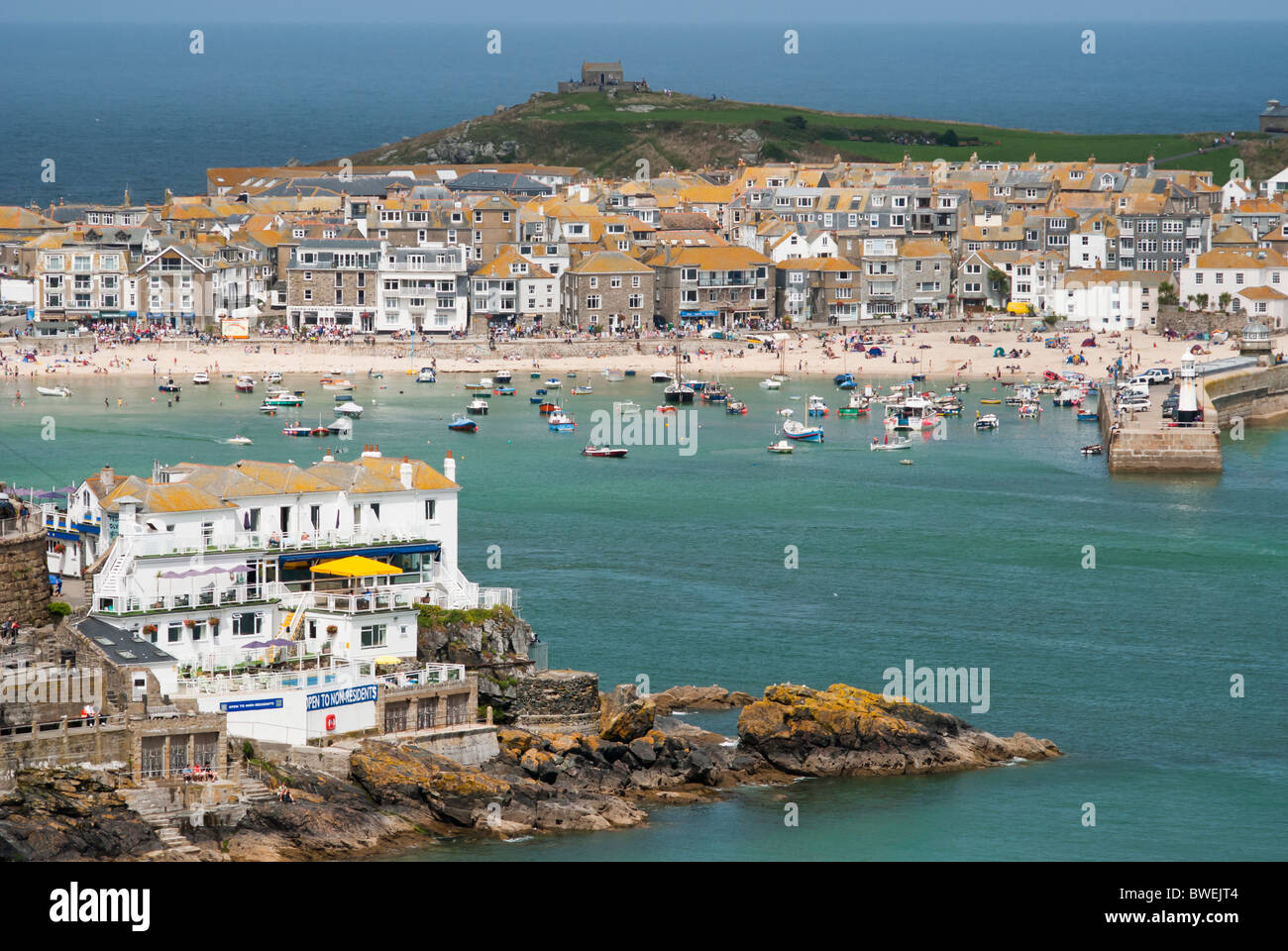 The English seaside town of St Ives in Cornwall, UK. Stock Photo