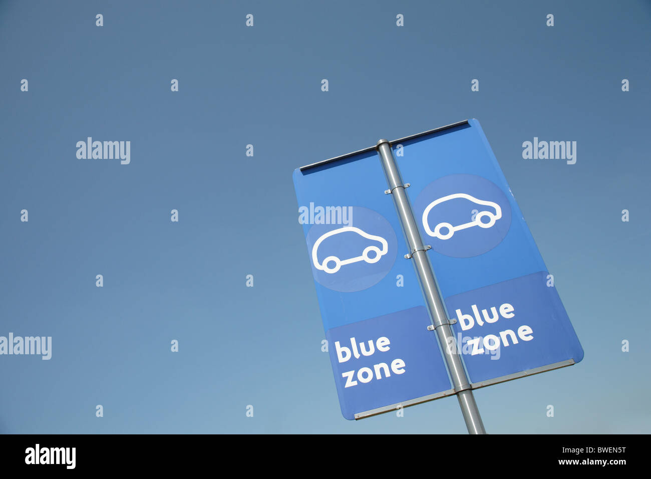 Blue Zone sign Stock Photo