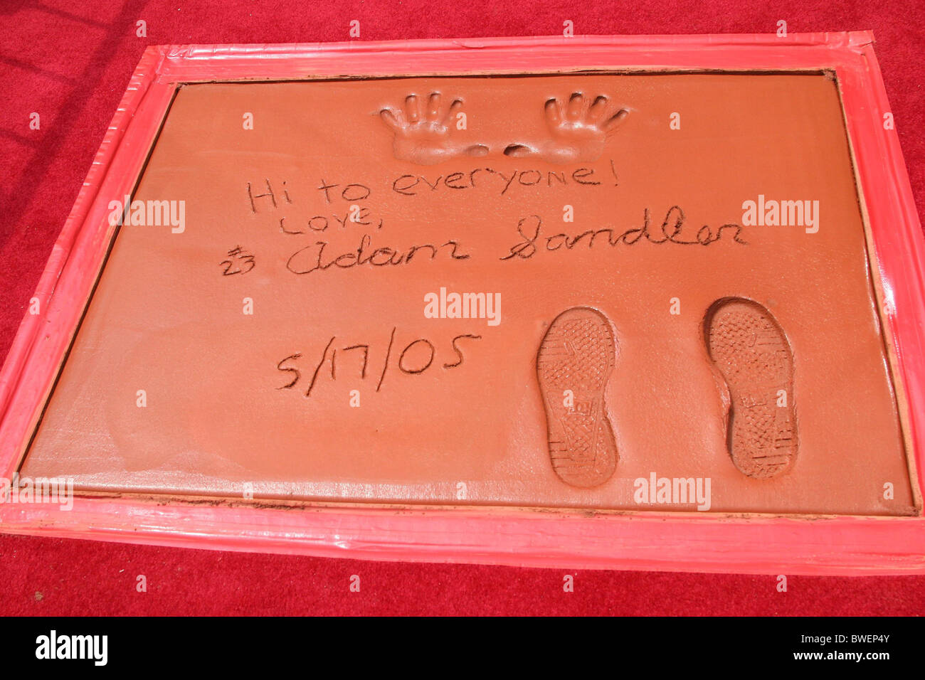 Adam Sandler Hand & Footprint Ceremony at Grauman's Stock Photo