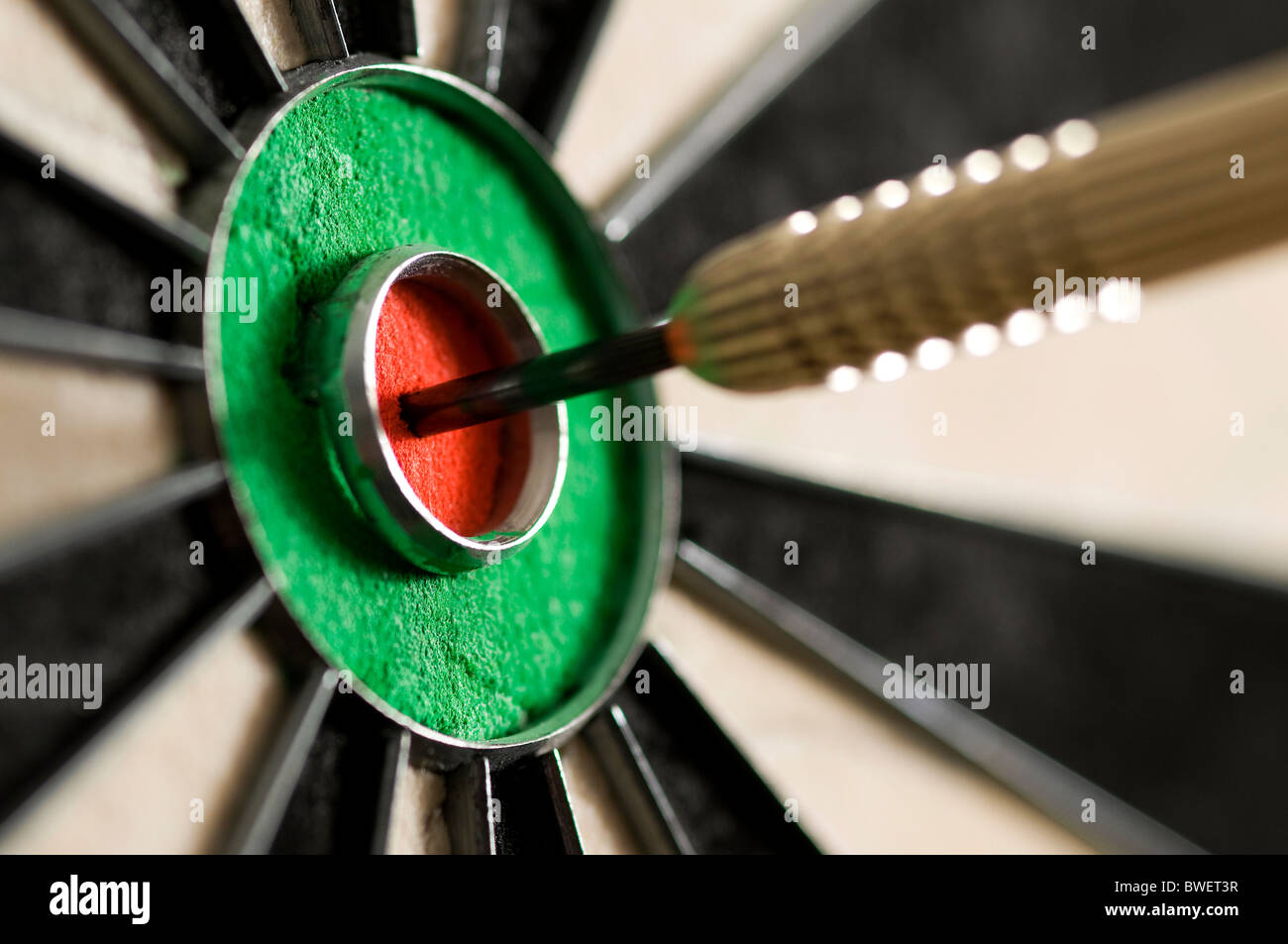 dart in dartboard bullseye Stock Photo