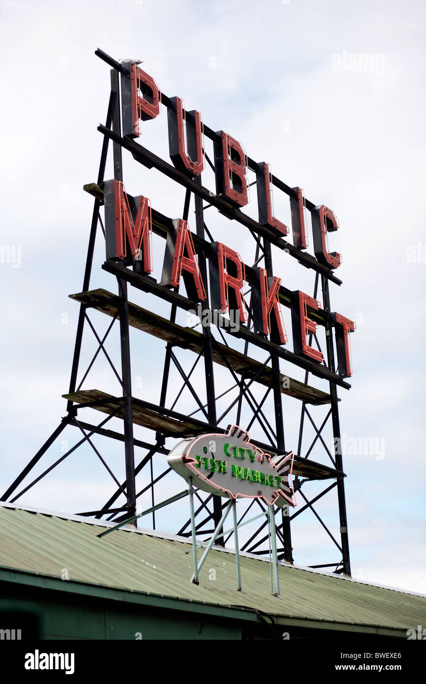 The Pike Place Market in Seattle in Washington, United States Stock Photo