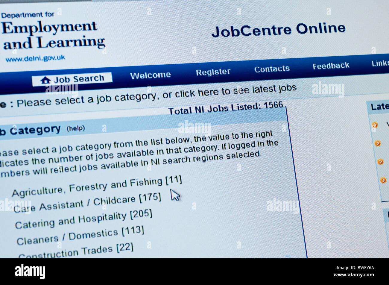 online job search website jobcentre Stock Photo - Alamy