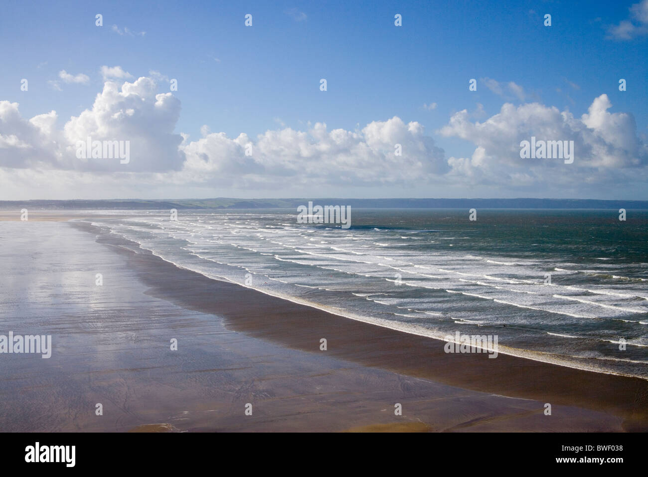 north devon coast at saunton looking towards braunton burrows Stock
