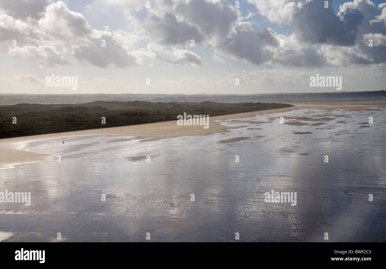 north devon coast at saunton looking towards braunton burrows Stock