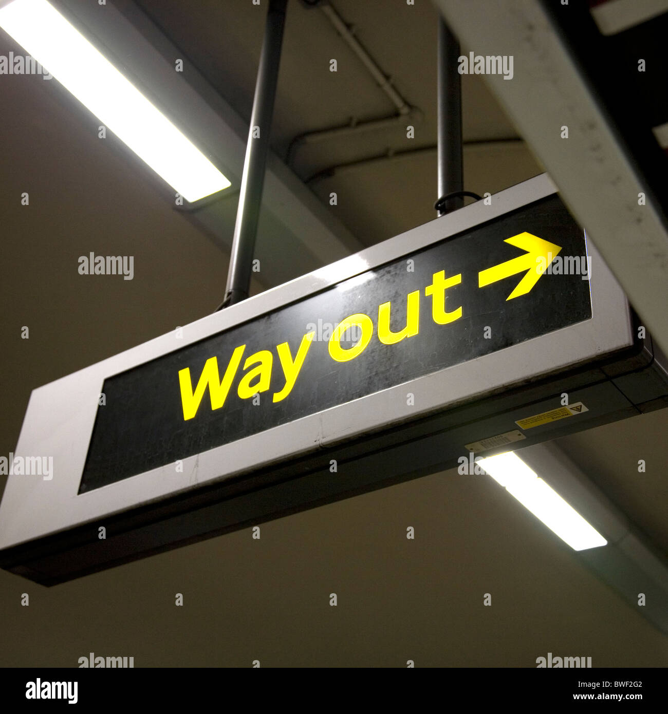 Way Out Sign on London Underground Stock Photo