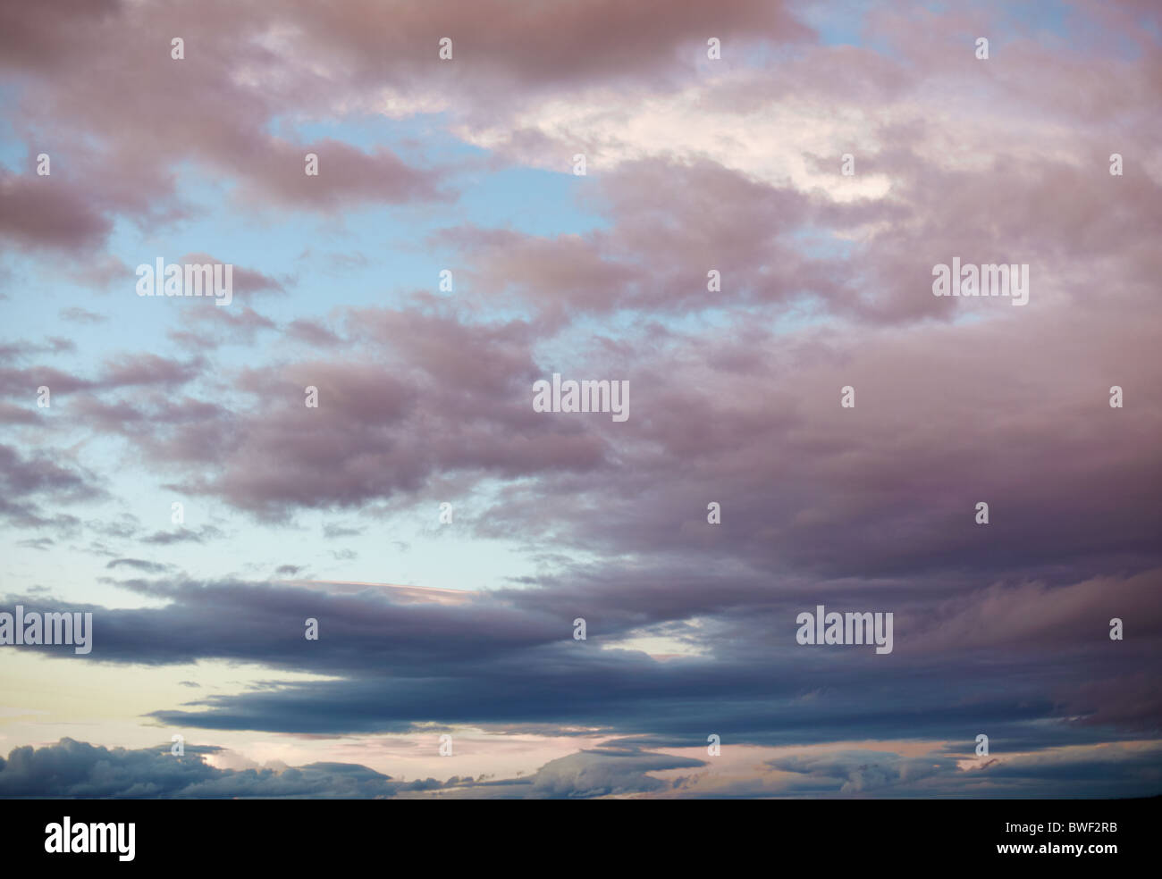 Evening cloudy dark blue sky - natural background Stock Photo
