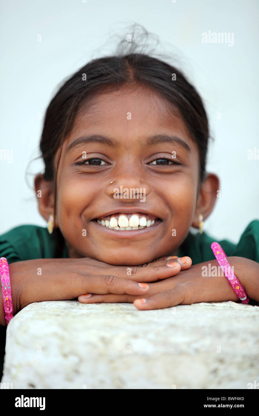 Portrait of an Indian girl Andhra Pradesh South India Stock Photo - Alamy