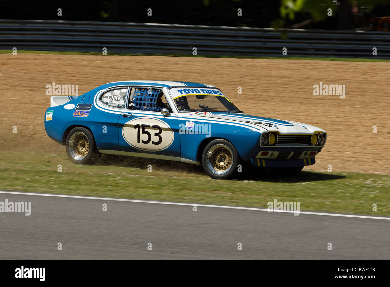 Ian Clark driving a Ford Capri GXL wide at Brands Hatch MSVR Weekend 2010 Stock Photo