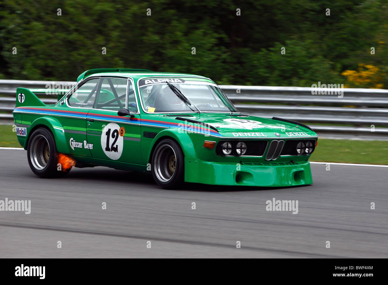 Chris Randall driving a BMW CSL at Brands Hatch Masters Historic Festival 2010 Stock Photo