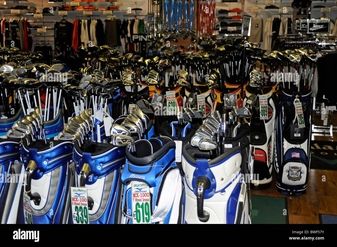Mc Guirk's Golf shop at Howth, Irish sea, Co. Dublin, Ireland, Europe Stock Photo