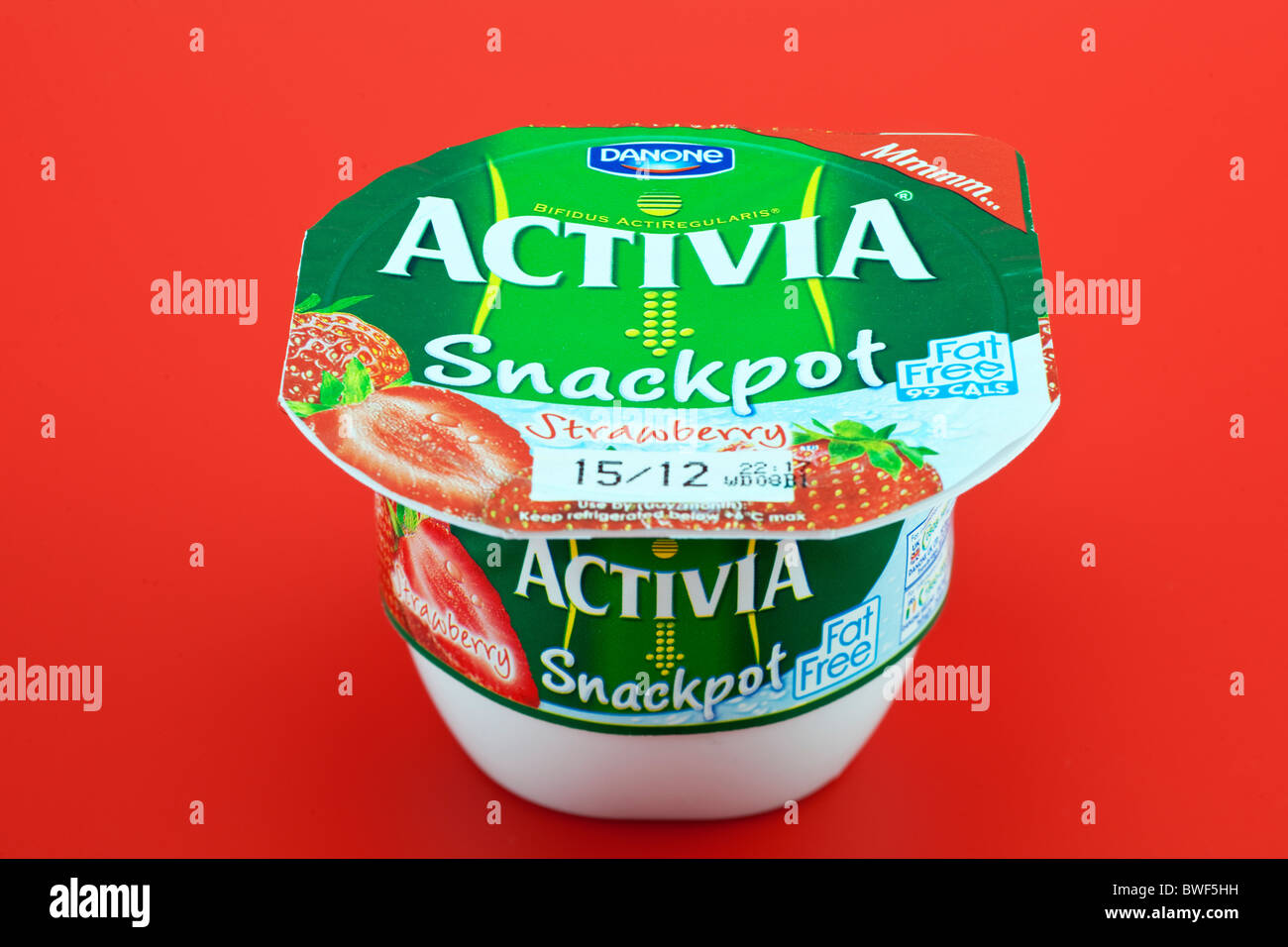 Tub of Strawberry flavoured Activia by Danone Stock Photo Alamy