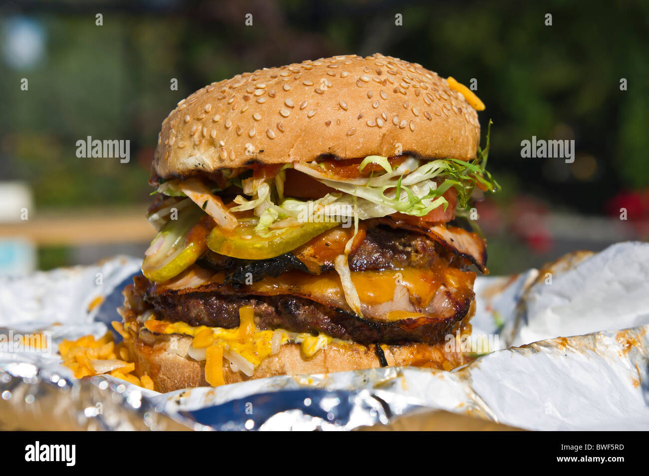 huge hamburgers Stock Photo