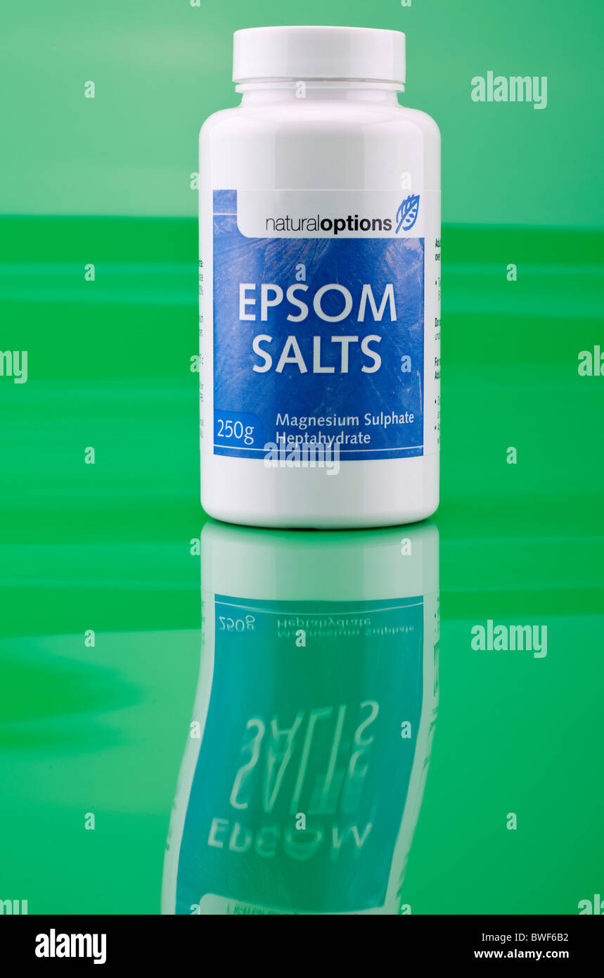 250 mg container of Natural options Epsom salts Stock Photo Alamy