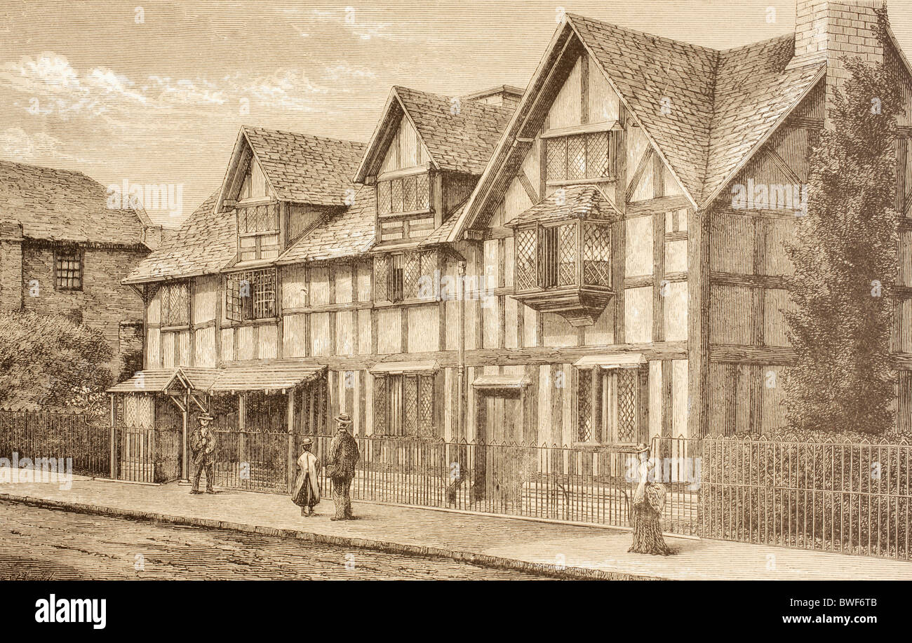Shakespeare's birthplace in Stratford-upon-Avon, England. Stock Photo