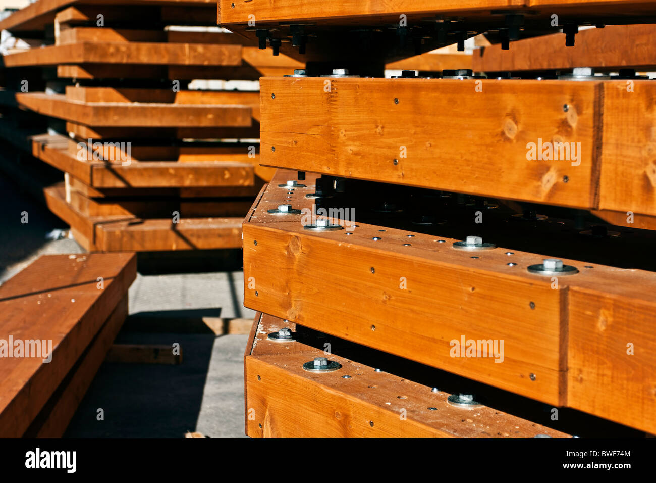 Stock of Glued laminated timber beam and Pillar pre - assembled - detail  Stock Photo - Alamy