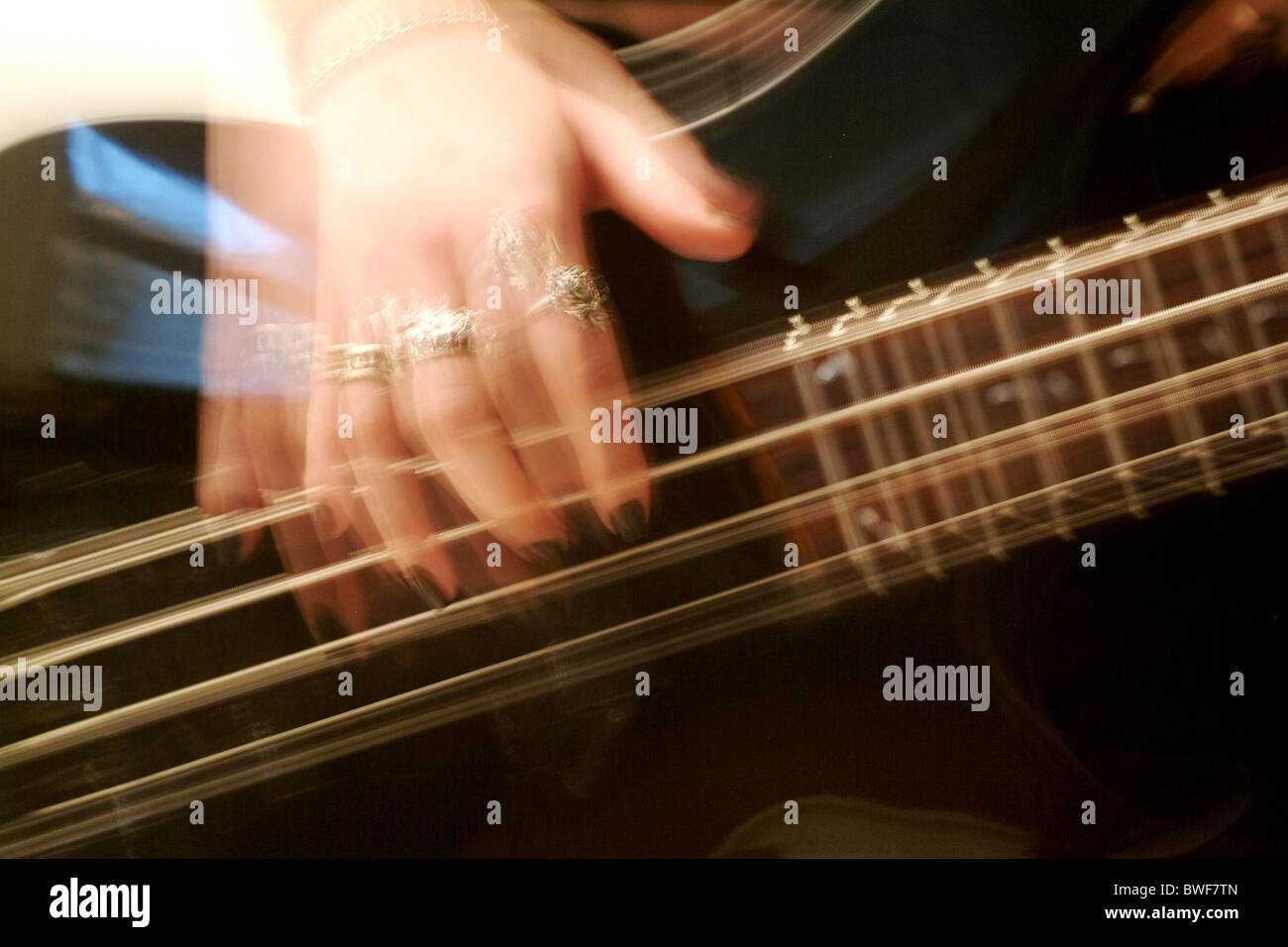 A fourstring bass guitar Stock Photo Alamy