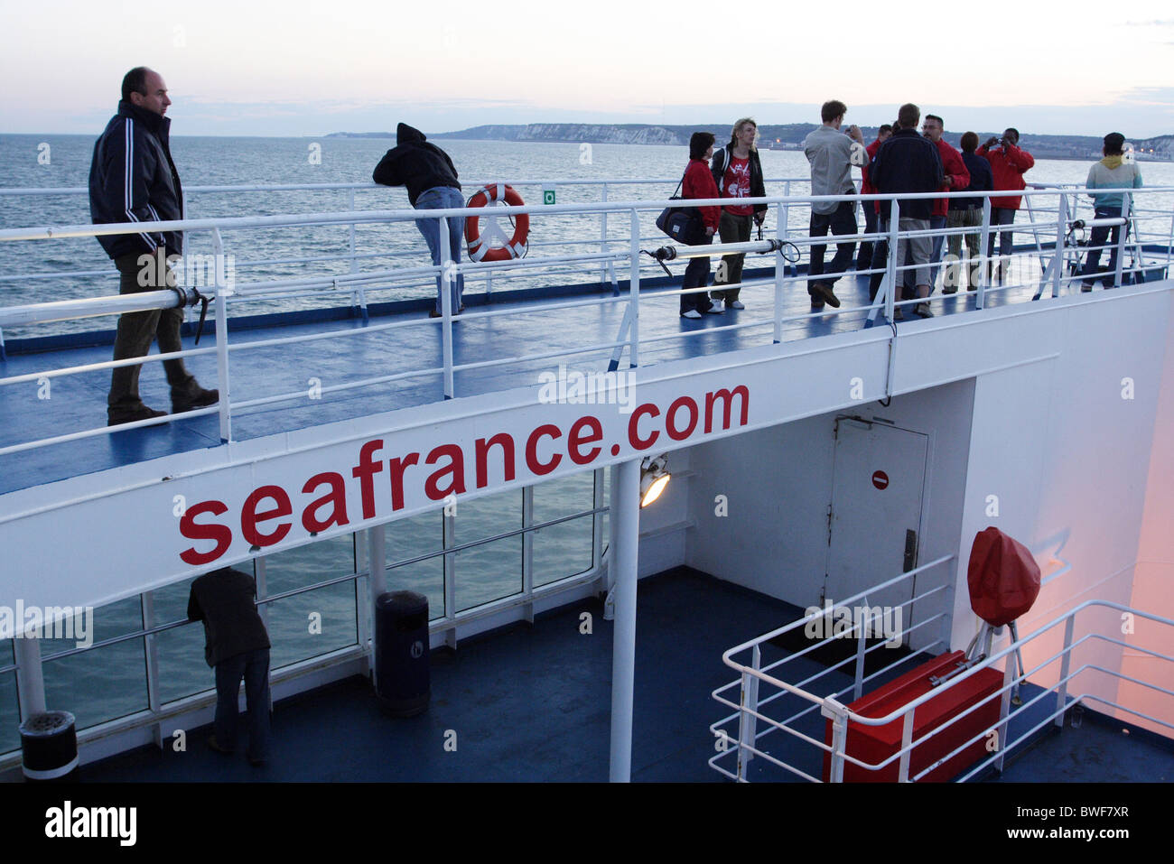 Passengers on a ferry, Dover, UK Stock Photo