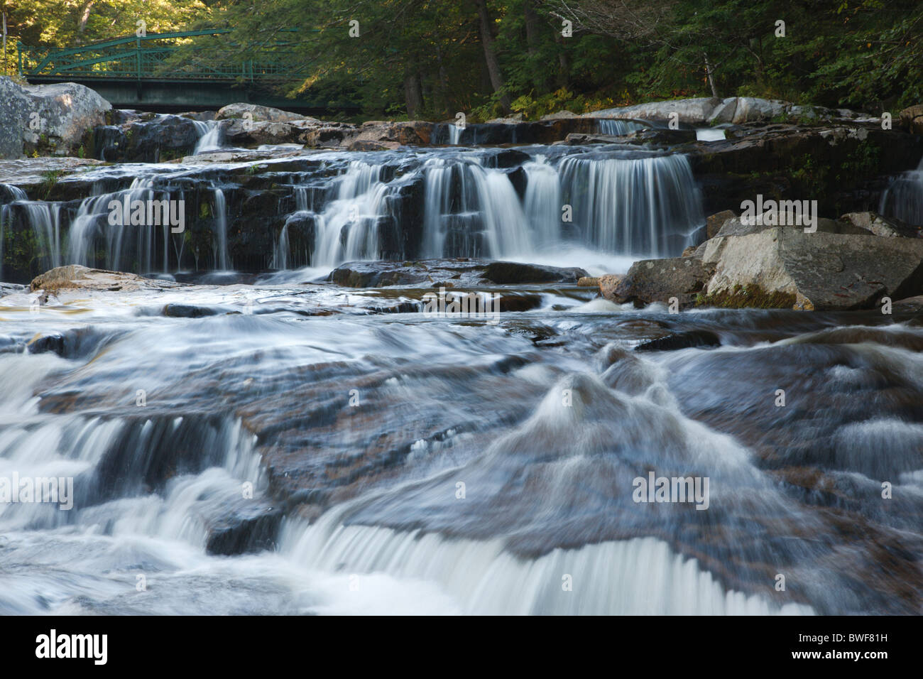 Jackson Falls along Wildcat Brook in Jackson, New Hampshire USA Stock