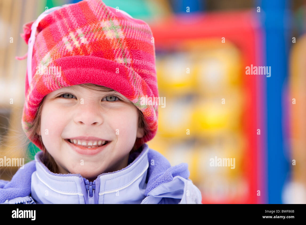 girl on playground smiling Stock Photo - Alamy