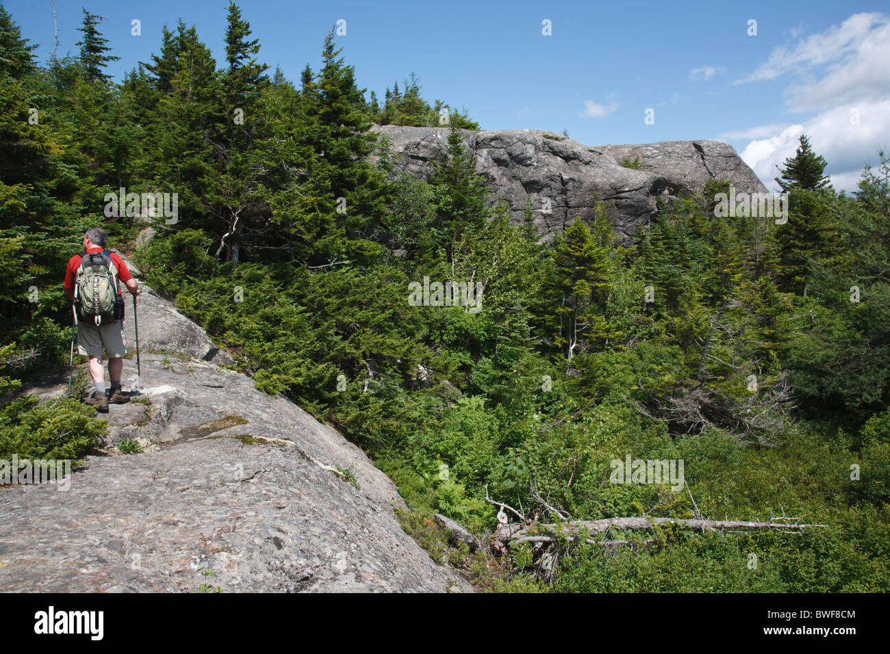 Caribou Speckled Mountain Wilderness A hiker ascends Mud Brook