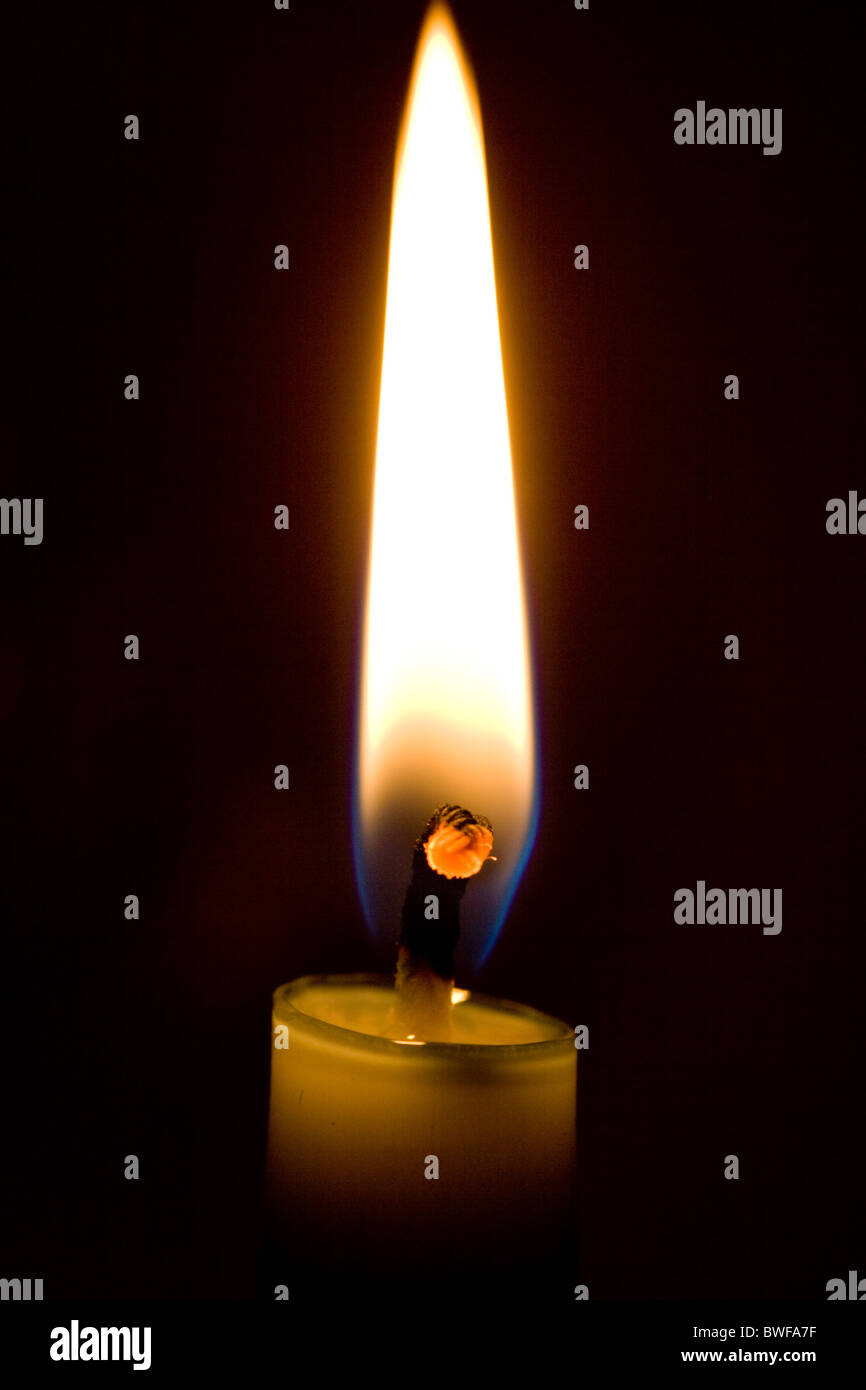 Burning Candle Flame Closeup Stock Photo Alamy