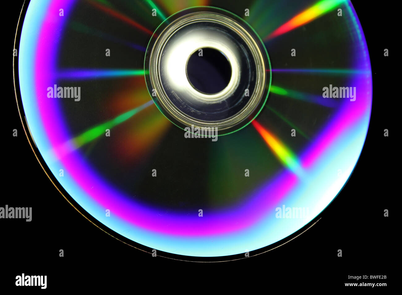 CD ROM Disk depicting colour spectrum patterns Stock Photo Alamy